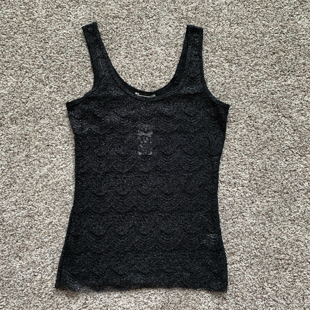 BNWT Buckle BKE Black Shimmer Lace Tank